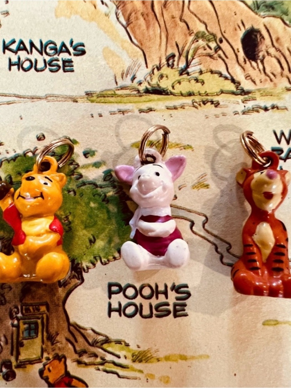 3 Vintage Winnie-the-Pooh Charms Pooh Bear Piglet Tigger Adorable Cute Nostalgia